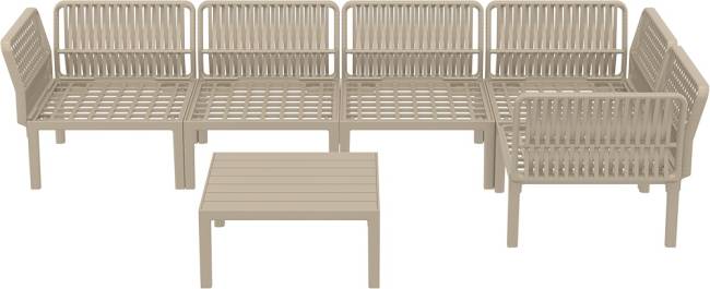 Комплект пластиковой мебели Portofino Lounge Corner бежевый, темно-серый