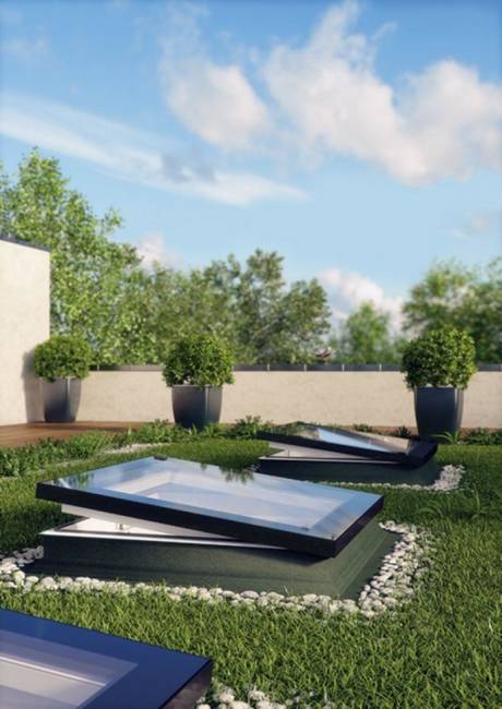 Окно для плоских крыш без купола FAKRO DXF-D U6 (глухое), двухкамерный морозостойкий, ПВХ