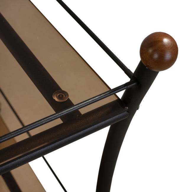 Стол сервировочный Поло чёрный/тонированное стекло