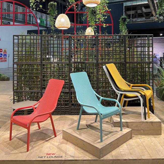 Лаунж-кресло пластиковое Net Lounge ментоловый 615х900х990 мм