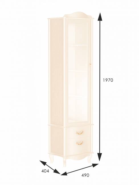Шкаф-витрина Джульетта, дуб шампань Л