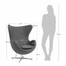 Кресло EGG STYLE CHAIR коричневый, белый, экокожа