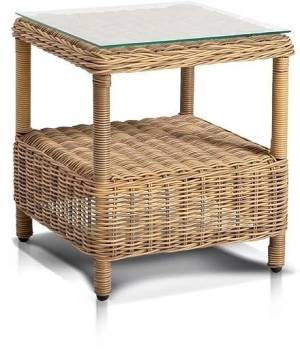 Столик журнальный из искусственного ротанга "BURSA", бежево-коричневый