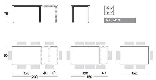 Стол ламинированный раздвижной Pranzo Extendable тортора, каменный 1200-1600-2000х790х750 мм Стол ламинированный раздвижной Pranzo Extendable тортора, каменный 1200-1600-2000х790х750 мм