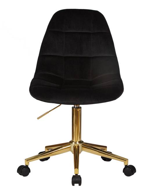Офисное кресло для персонала DOBRIN MONTY GOLD, чёрный велюр (MJ9-101)