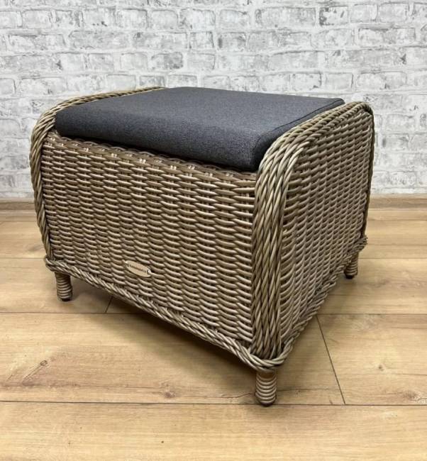 Оттоманка пуф из искусственного ротанга "BAVARIA", бежево-коричневый