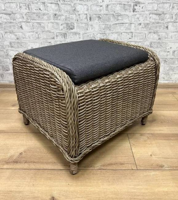 Оттоманка пуф из искусственного ротанга "BAVARIA", бежево-коричневый