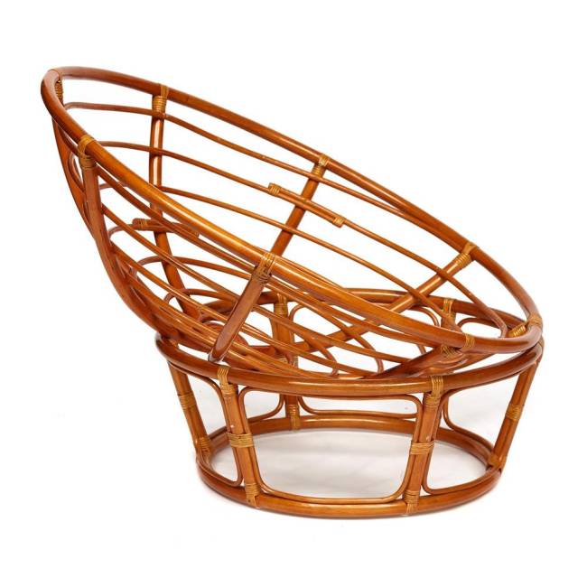 Кресло PAPASAN/ПАПАСАН 23/01 W /с подушкой/ диаметр подушки 125см, 115х101х104см, коньячный, ткань коричневый, 3м7-147 Cognac (коньяк)