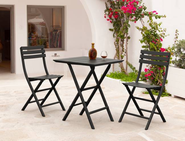 Стол пластиковый складной Helen Folding Table 60 черный 600х600х740 мм Стол пластиковый складной Helen Folding Table 60 черный 600х600х740 мм