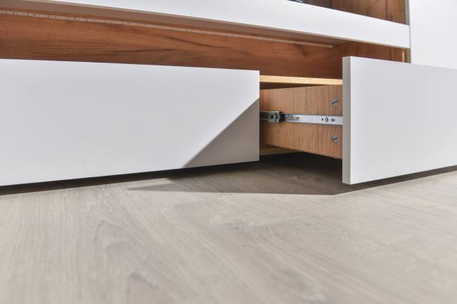 Стенка для гостиной Альба № 1 цвет дуб крафт золотой/белый премиум Стенка для гостиной Альба № 1 цвет дуб крафт золотой/белый премиум