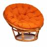 Кресло PAPASAN/ПАПАСАН 23/01 W  /с подушкой/ диаметр подушки 122 см, 115х101х104 см, Cognac (коньяк), ткань Оранжевый, С 23 Cognac (коньяк)