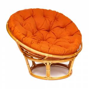 Кресло PAPASAN/ПАПАСАН 23/01 W  /с подушкой/ диаметр подушки 122 см, 115х101х104 см, Honey (мед), ткань Оранжевый, С 23