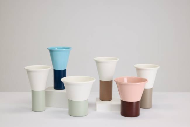 Ваза для цветов Mimosa лен, тортора Ø195х310 мм