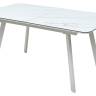 Стол ARUBA 140 GREY-WHITE/ WHITE глазурованное стекло М-City
